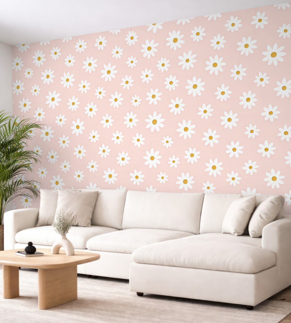 Fototapeta Kwiaty rumianku w pokoju dla dziewczynek.