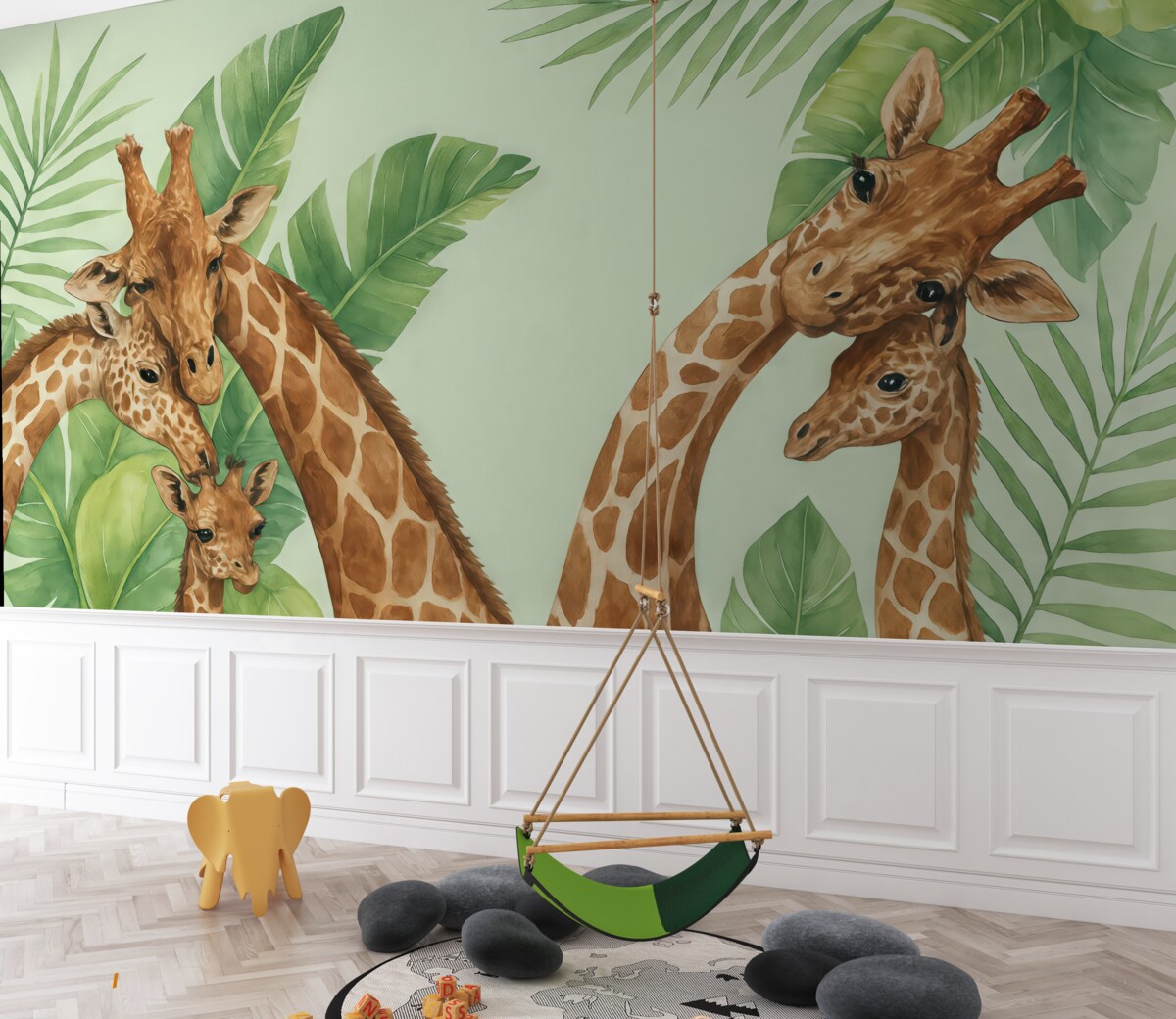 Fototapeta Żyrafy cieszące się momentem wspólnie.