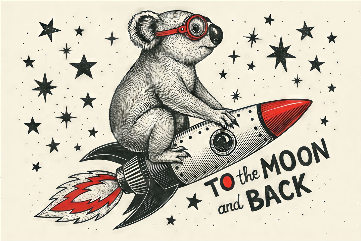 Fototapeta Kosmiczna podróż Koali czeka na ciebie.