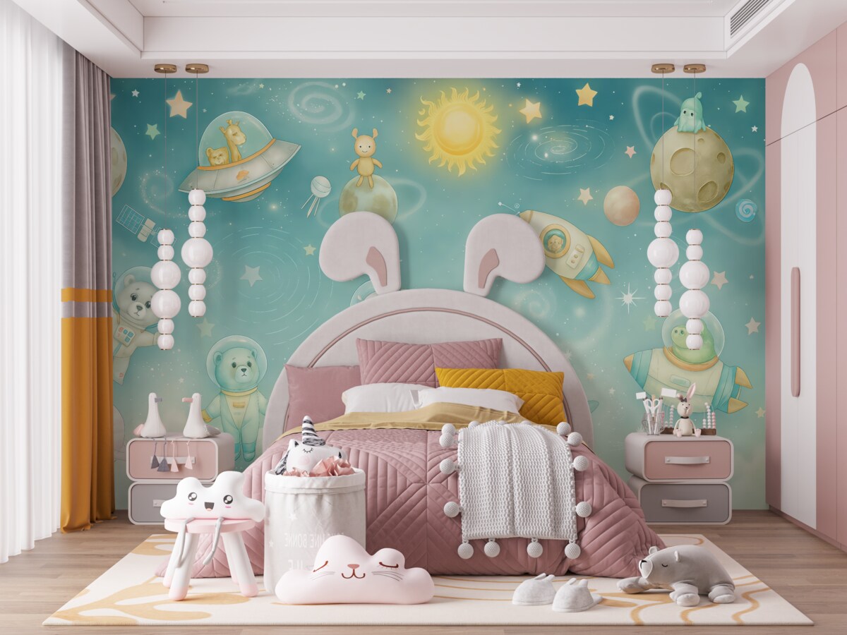 Fototapeta Kosmiczne i galaktyczne wyprawy zwierząt astronautów.