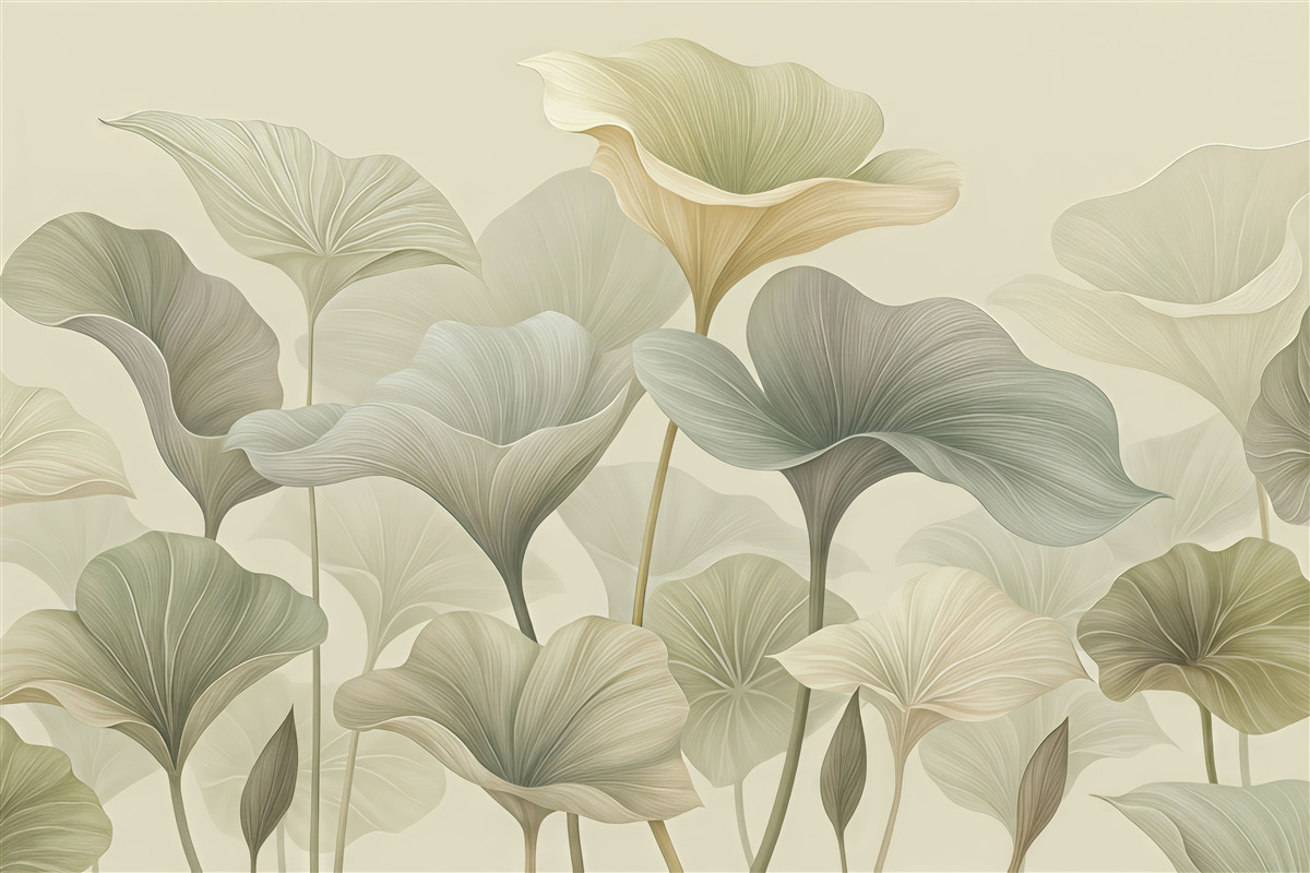 Fototapeta Piękne, duże liście w subtelnym kolorze.