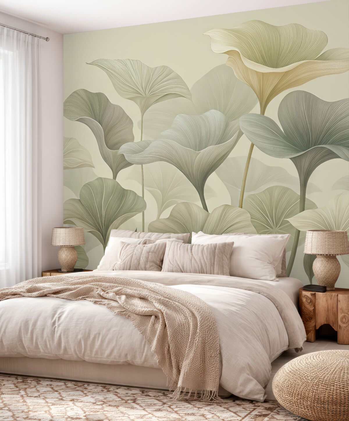 Fototapeta Piękne, duże liście w subtelnym kolorze.