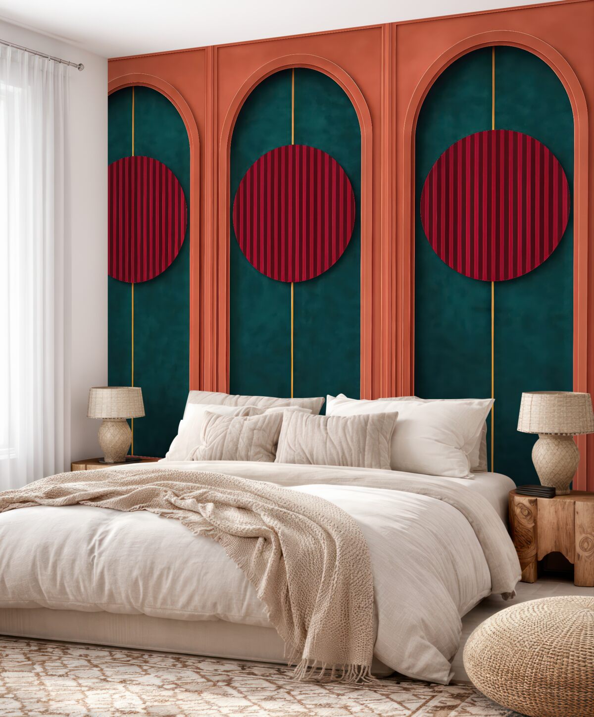 Fototapeta Dekoracyjny łuk w nowoczesnym stylu minimalistycznym, teksturowane elementy.