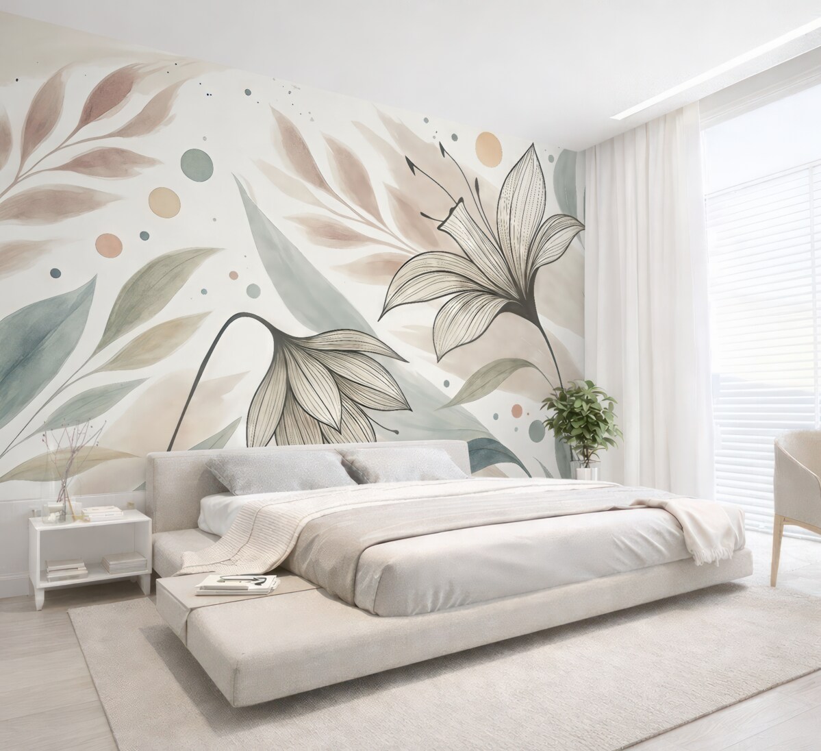 Fototapeta Dwa spore kwiaty na jasnym tle.