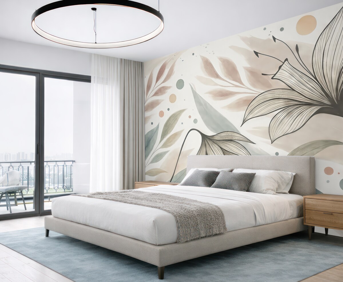 Fototapeta Dwa spore kwiaty na jasnym tle.