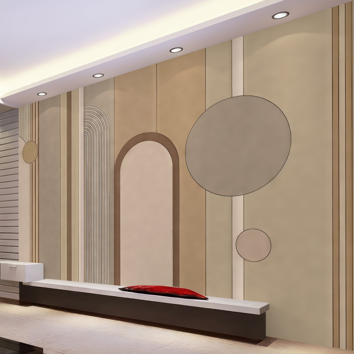 Fototapeta Abstrakcyjny geometryczny motyw w subtelnych tonach.