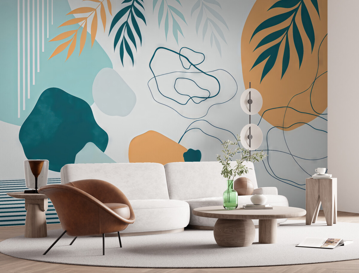 Fototapeta Abstrakcyjne formy w uspokajających barwach.