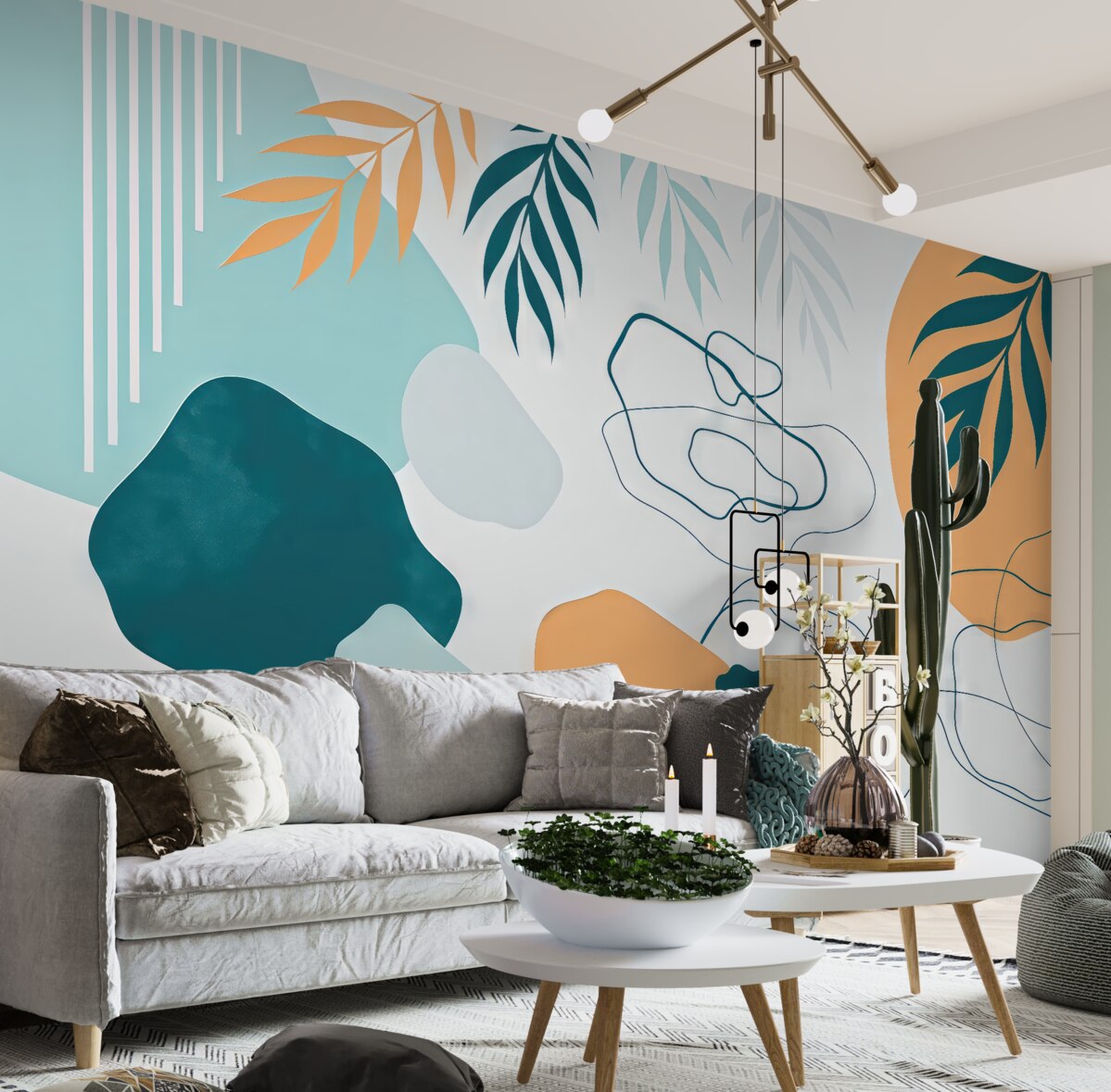 Fototapeta Abstrakcyjne formy w uspokajających barwach.