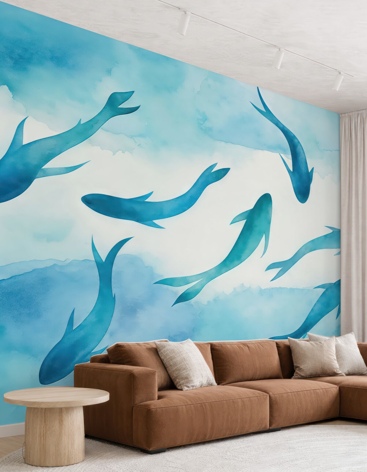 Fototapeta Pływanie w cichych, niebieskich wodach.