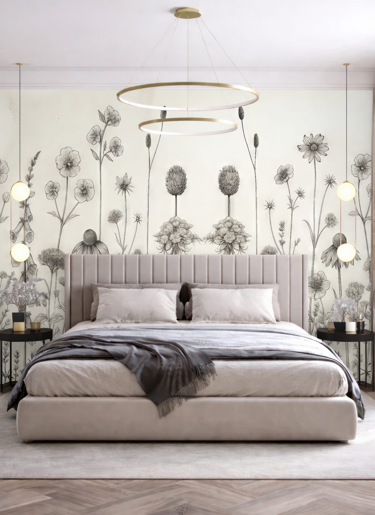 Fototapeta Uschnięte kwiaty na zabytkowym papierowym tle.