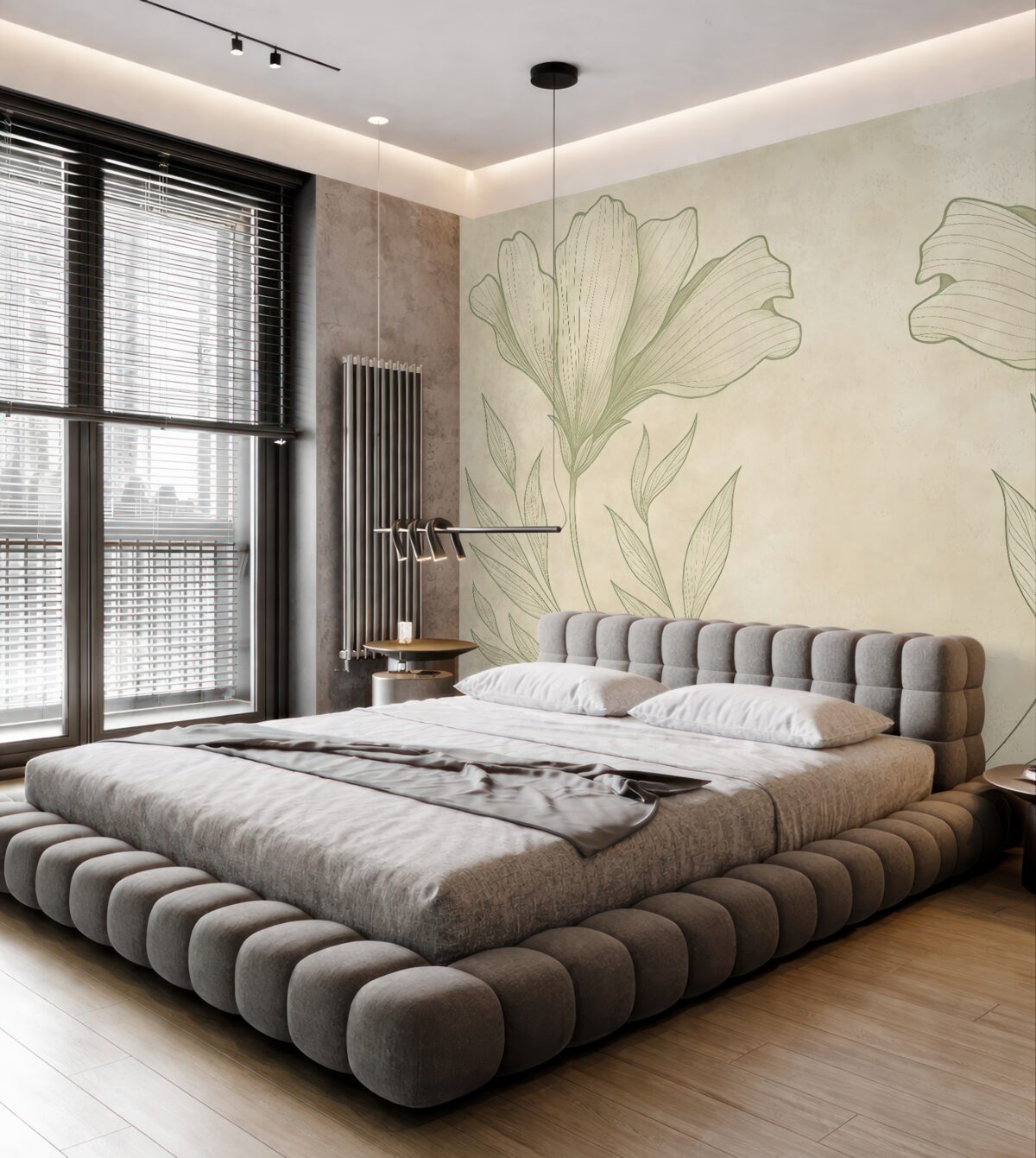 Fototapeta Kwiaty w stylu vintage. Liście z epoki. Tło z wiekowego papieru.