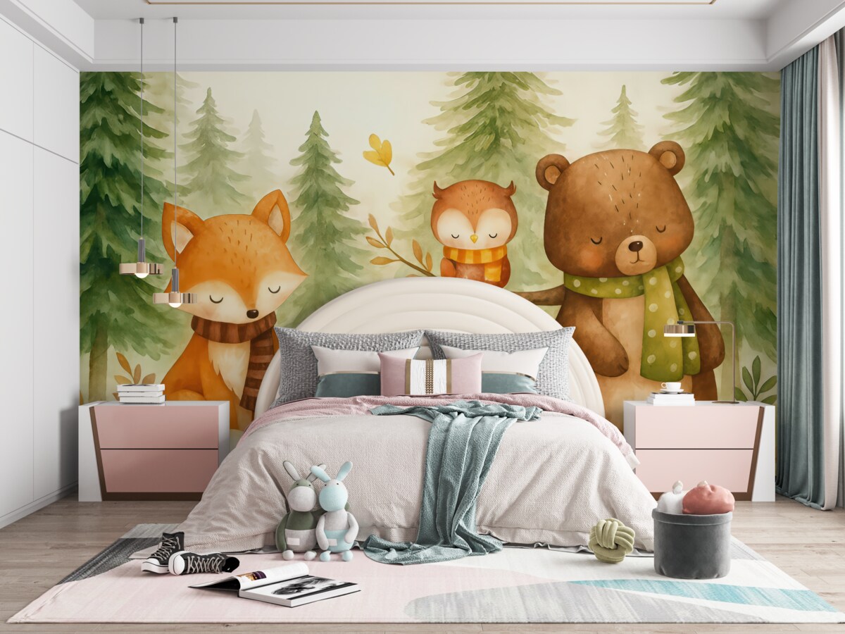 Fototapeta Wodna kolorystyka zwierząt w lesie.