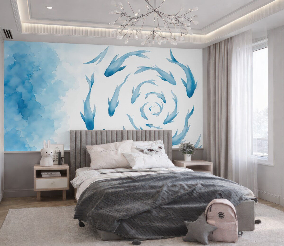 Fototapeta Kręcące się ryby w cichych wodach.