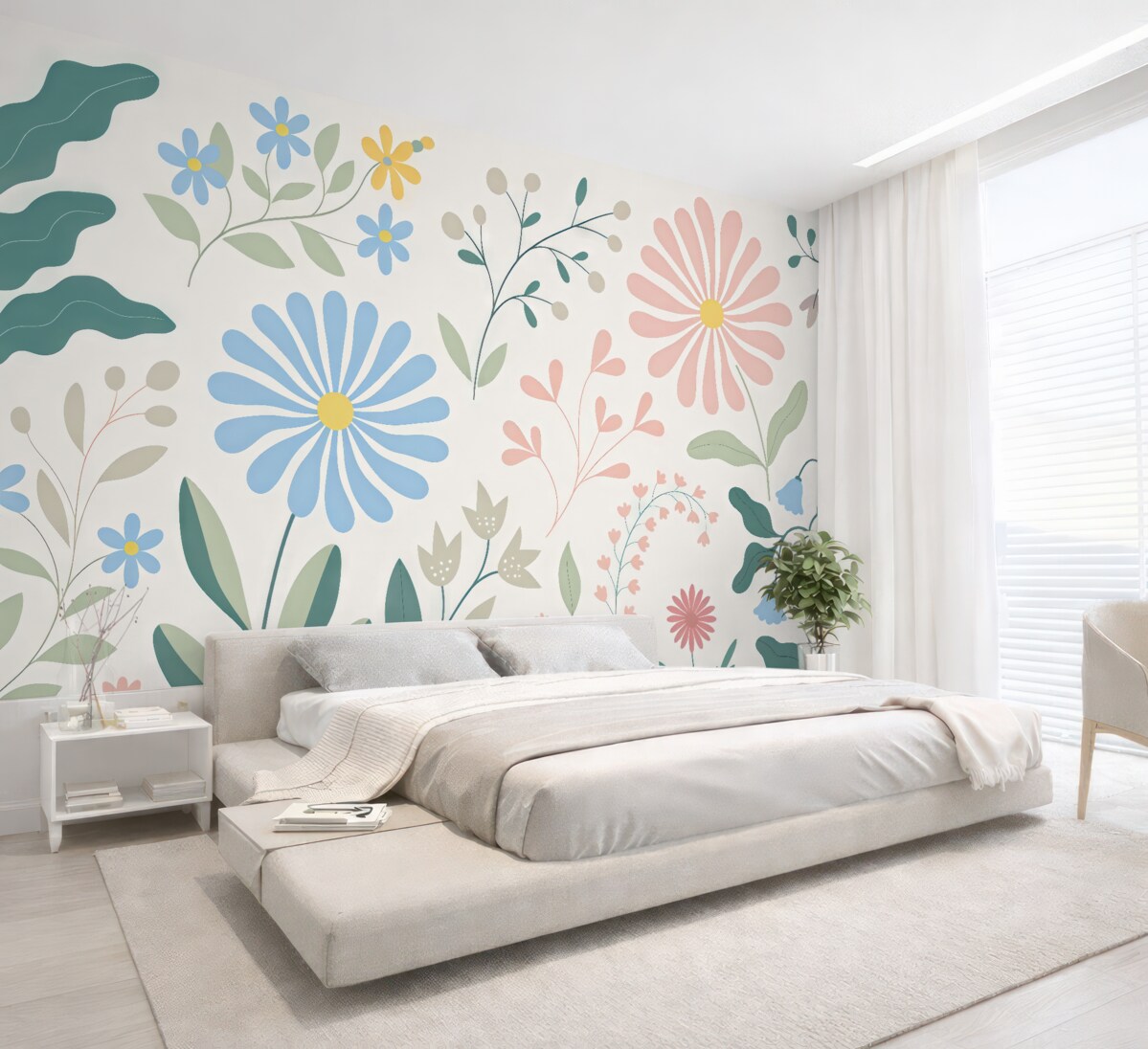 Fototapeta Letni wzór kwiatowy.