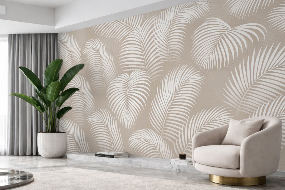 Fototapeta Tropikalna dżungla pozostawia jasny odcień.