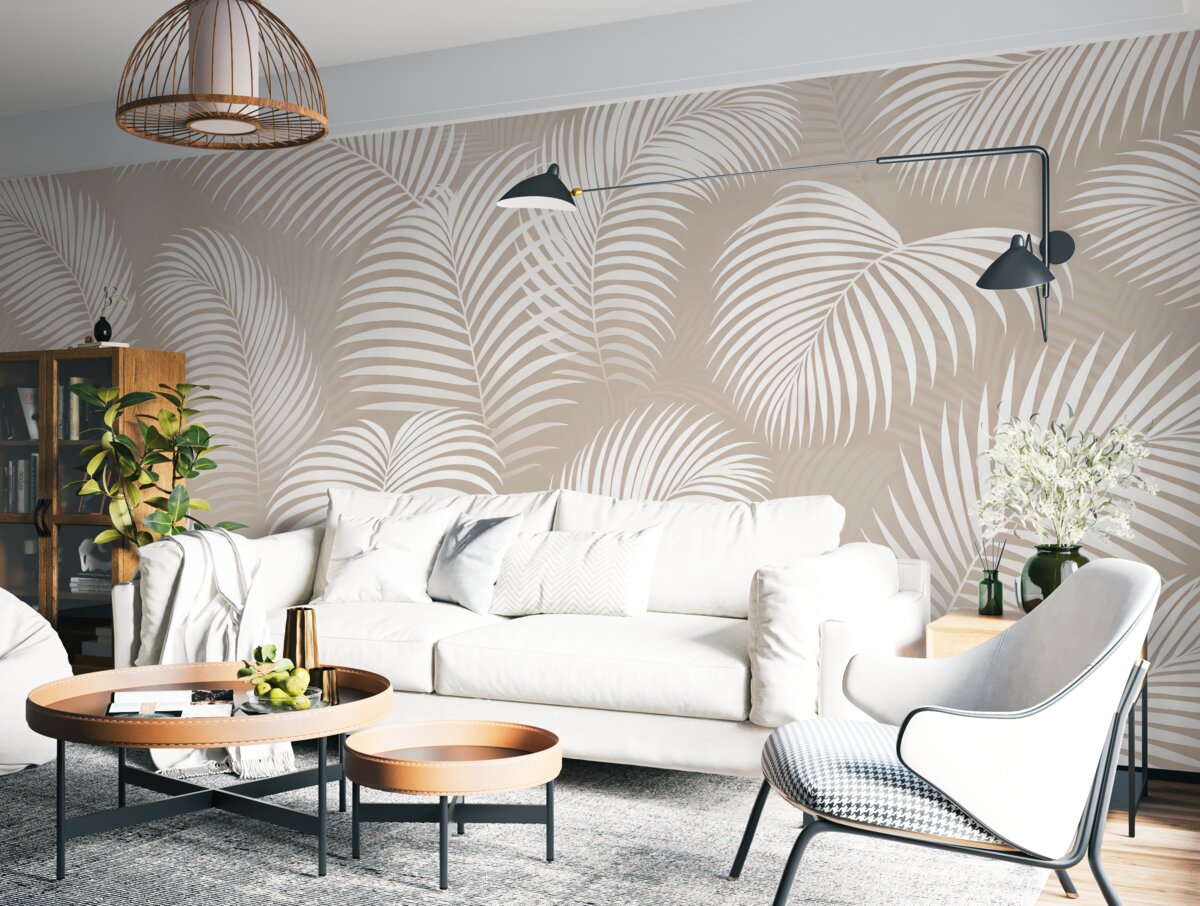 Fototapeta Tropikalna dżungla pozostawia jasny odcień.