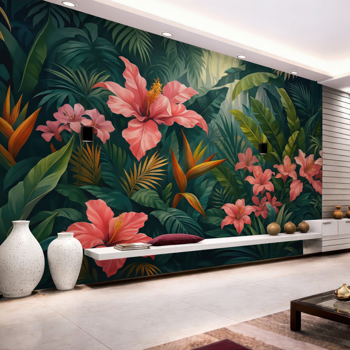 Fototapeta Egzotyczne rośliny w lesie.