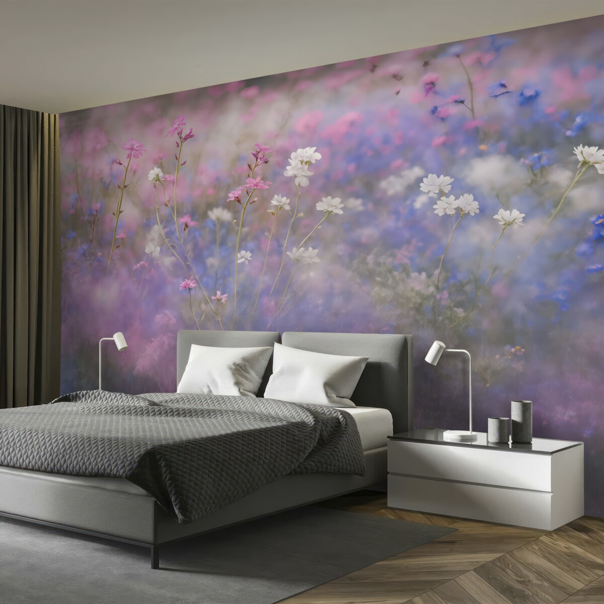 Fototapeta Subtelne kwiaty w jasnych tonacjach.