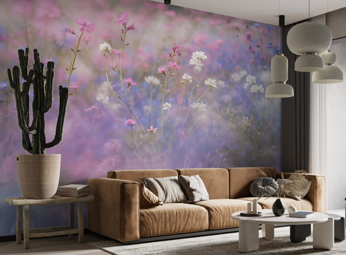 Fototapeta Subtelne kwiaty w jasnych tonacjach.