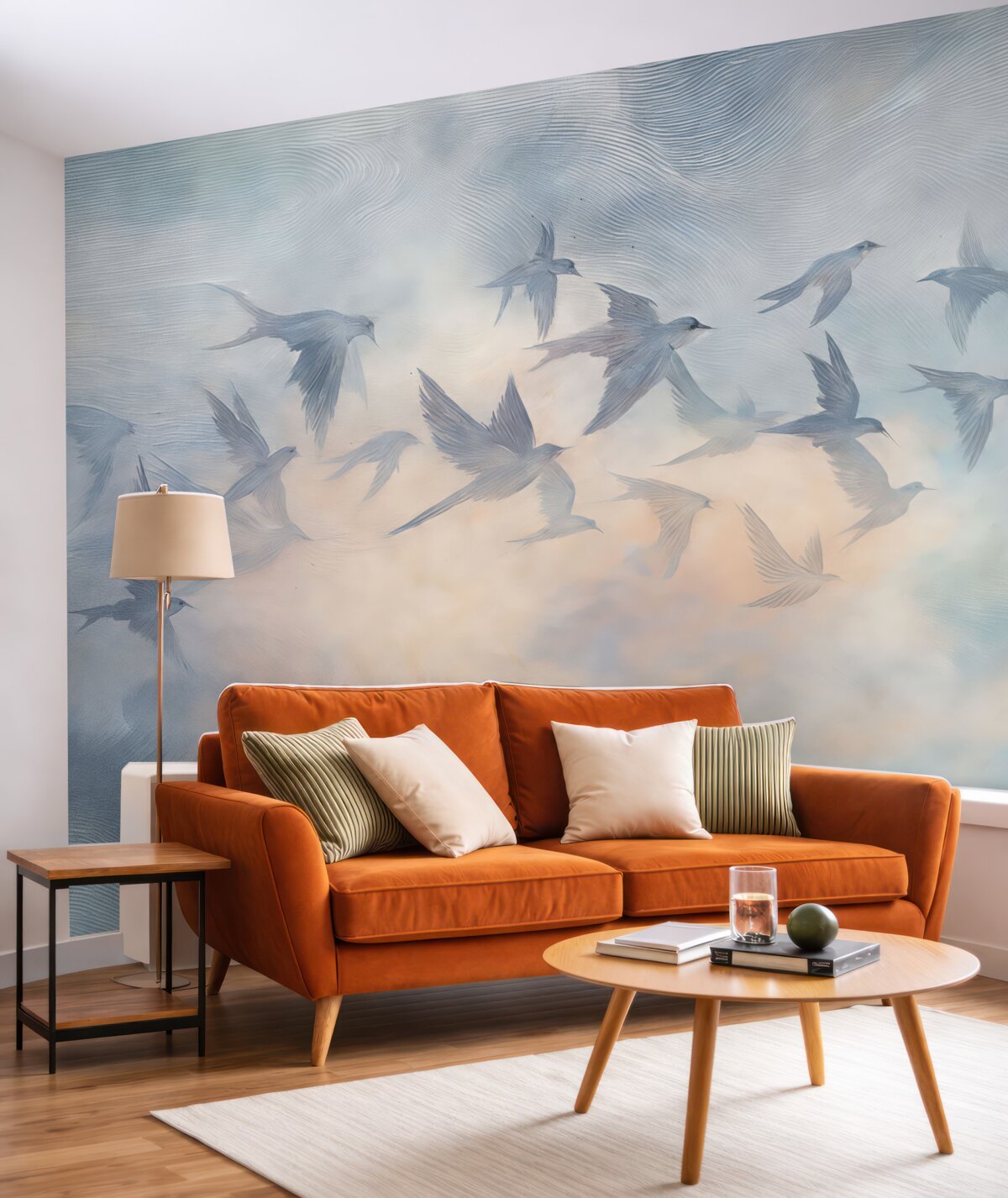 Fototapeta Grupa ptaków w subtelnych tonach.