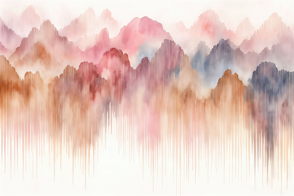 Fototapeta Barwna akwarela, akwarelowe szczyty, abstrakcyjność.