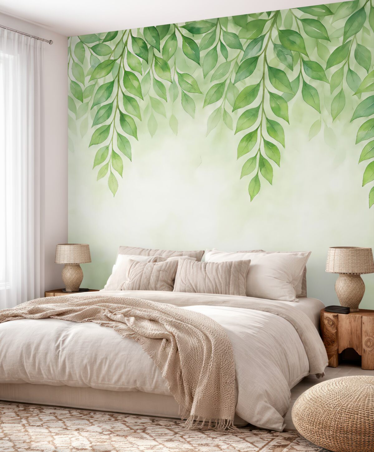 Fototapeta Zielone liściaste.