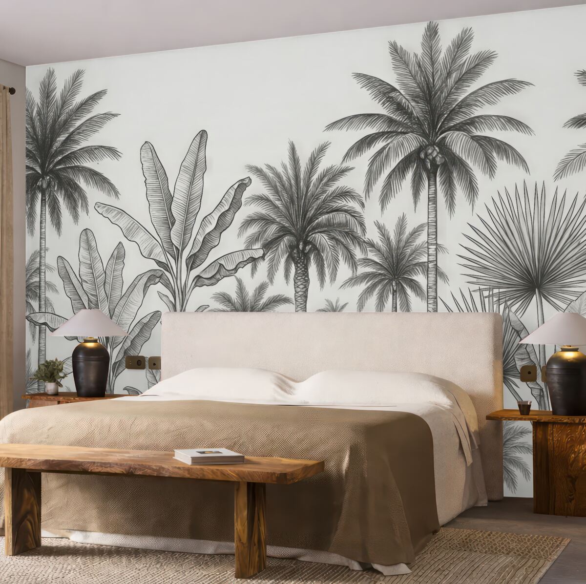 Fototapeta Malowane drzewa palmowe.