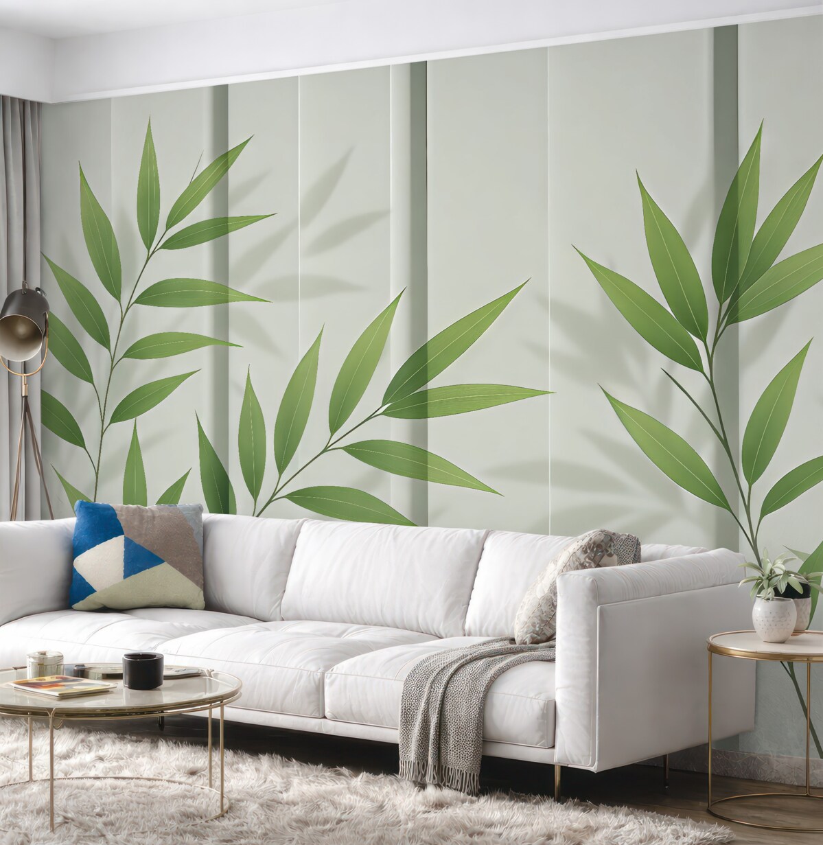 Fototapeta Różnorodne liście na subtelnym tle.