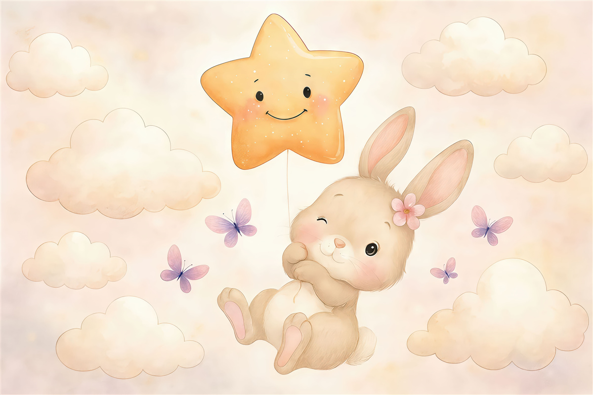 Fototapeta Zajączek z balonem.