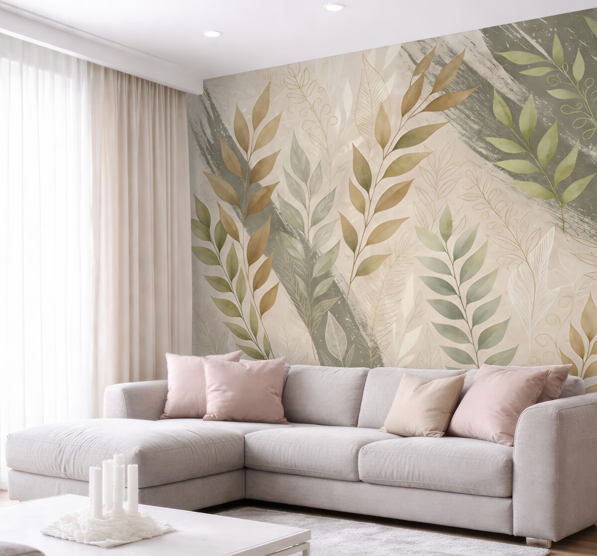 Fototapeta Zielone liście w klimacie grunge.