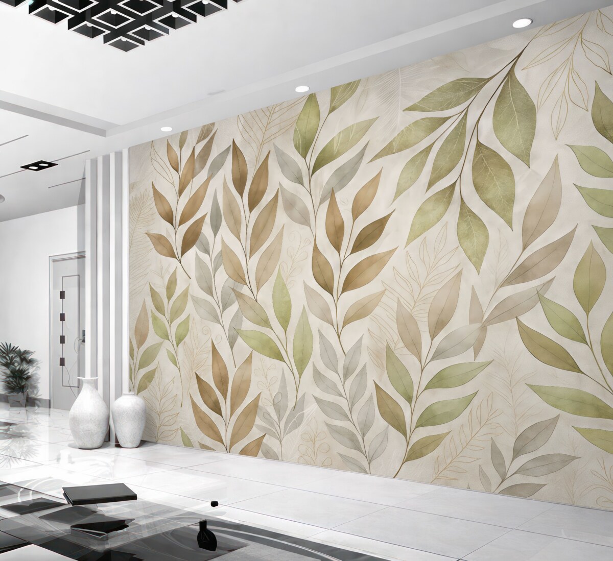 Fototapeta Subtelne tropikalne liście.