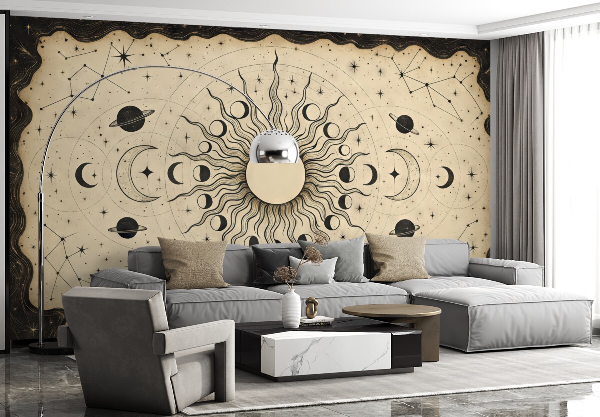 Fototapeta Kosmiczne wzory słońca oraz księżyca.