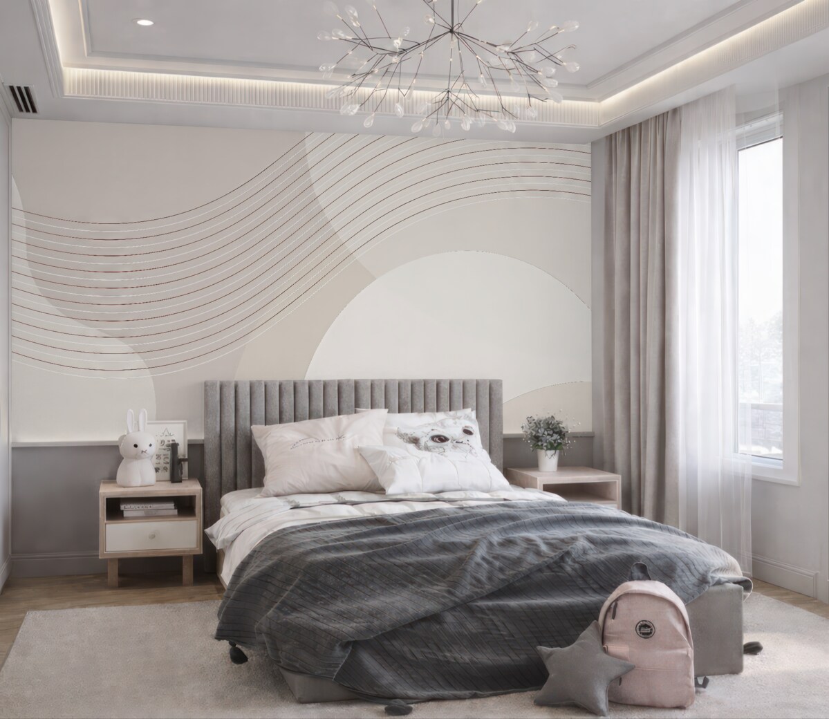 Fototapeta Geometryczne formy to świeża moda w odcieniu beżowym.