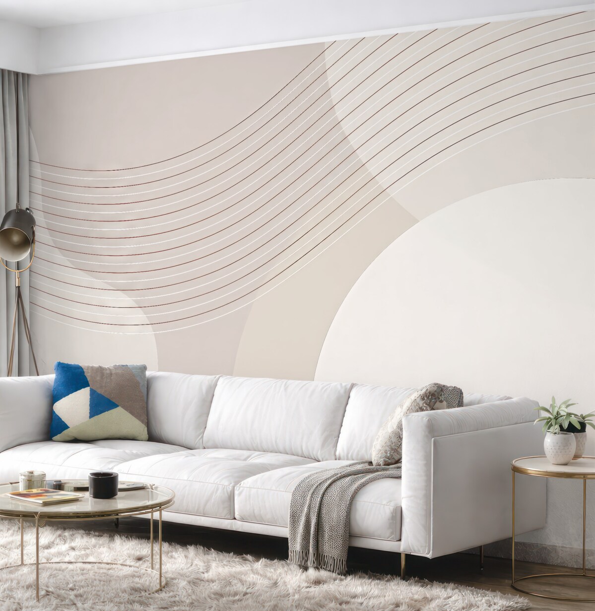 Fototapeta Geometryczne formy to świeża moda w odcieniu beżowym.