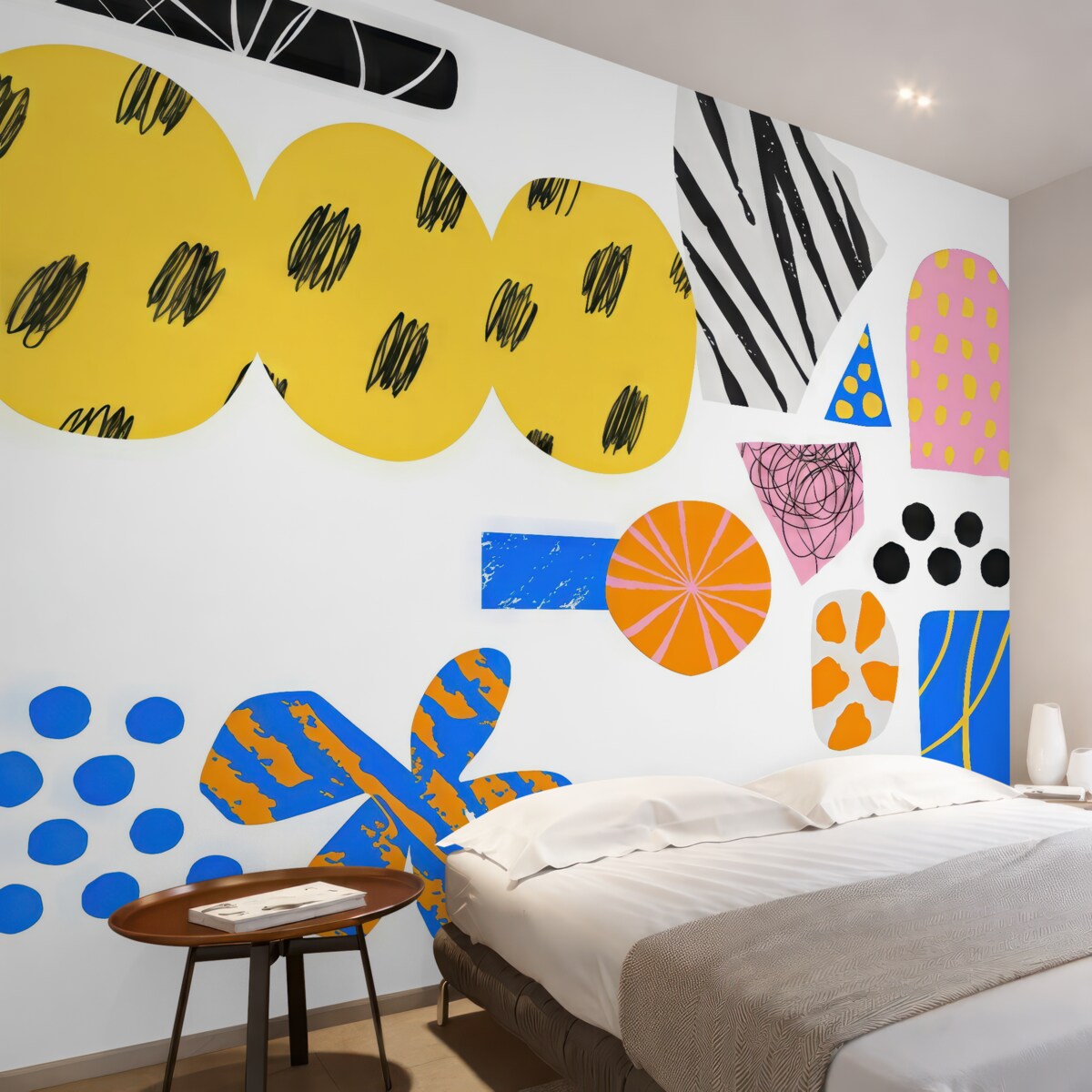 Fototapeta Kolorowe, abstrakcyjne formy i motywy oraz rozmaite elementy o fakturze nowoczesna sztuka abstrakcyjna.