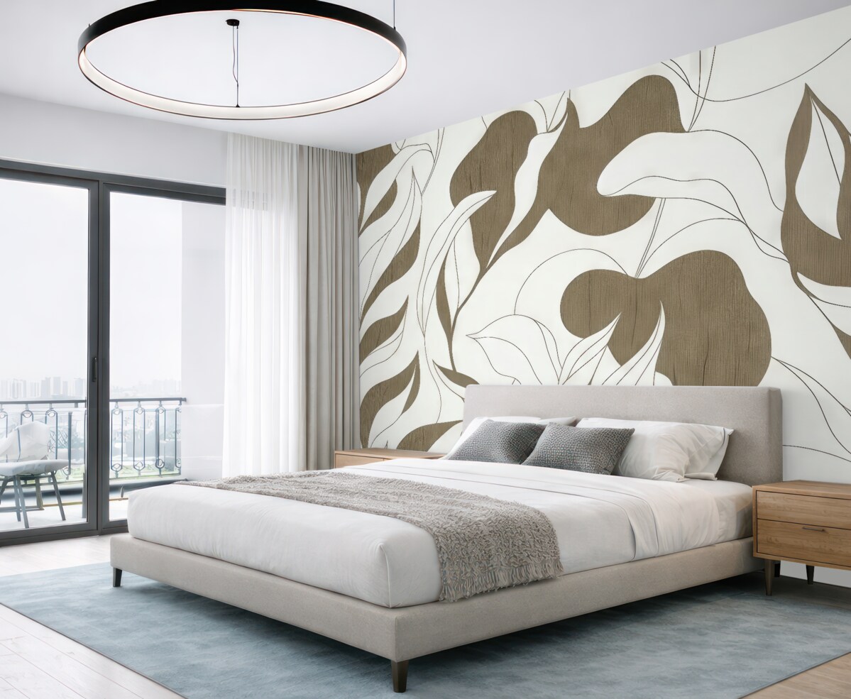 Fototapeta Stylowe abstrakcyjne motywy florystyczne w kolorach