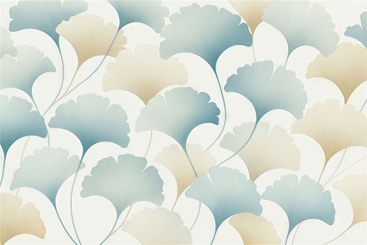 Fototapeta Liście Konga w odcieniach niebieskiego i beżowego