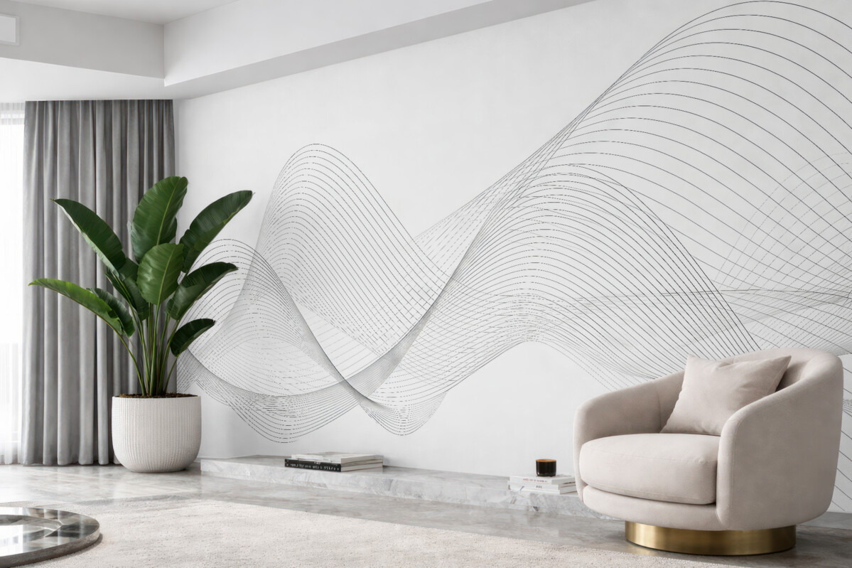 Fototapeta Stylowe fale w jednolitym wzornictwie.