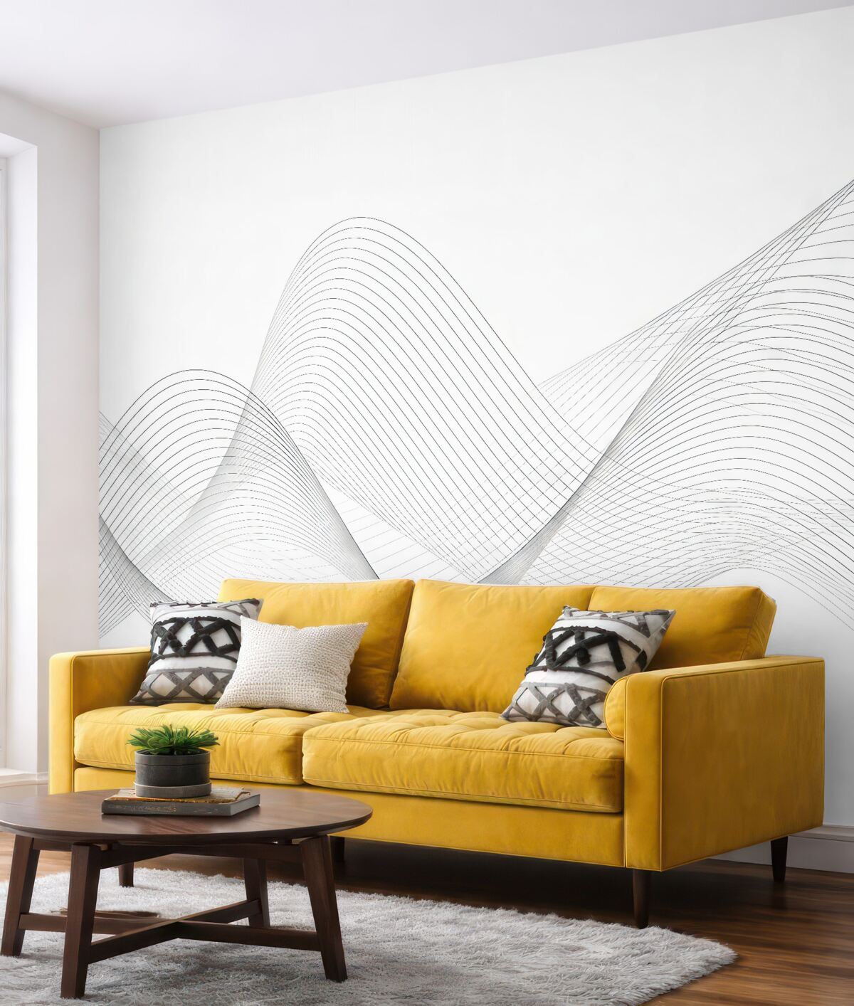 Fototapeta Stylowe fale w jednolitym wzornictwie.