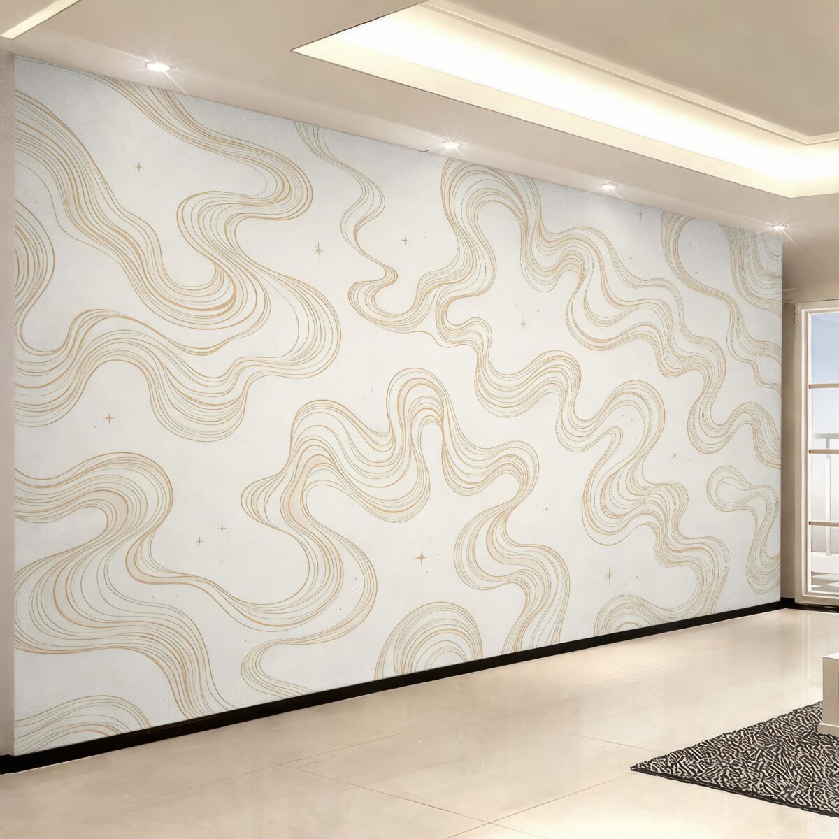 Fototapeta Stylowe kręgi na jasnym płótnie.