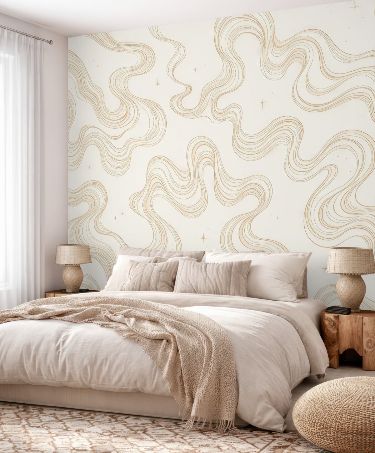 Fototapeta Stylowe kręgi na jasnym płótnie.