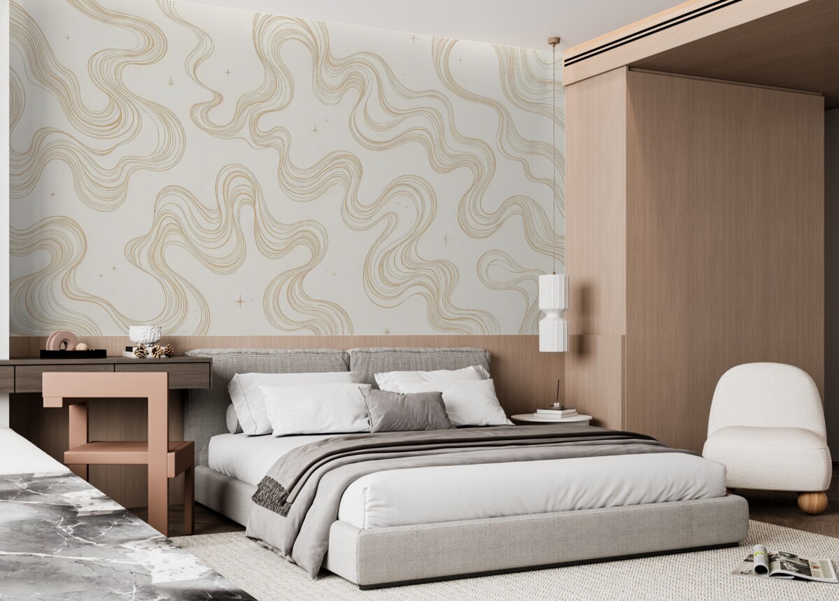 Fototapeta Stylowe kręgi na jasnym płótnie.