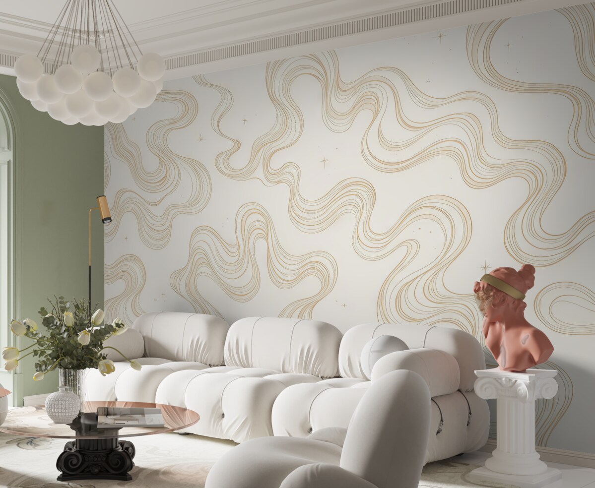 Fototapeta Stylowe kręgi na jasnym płótnie.