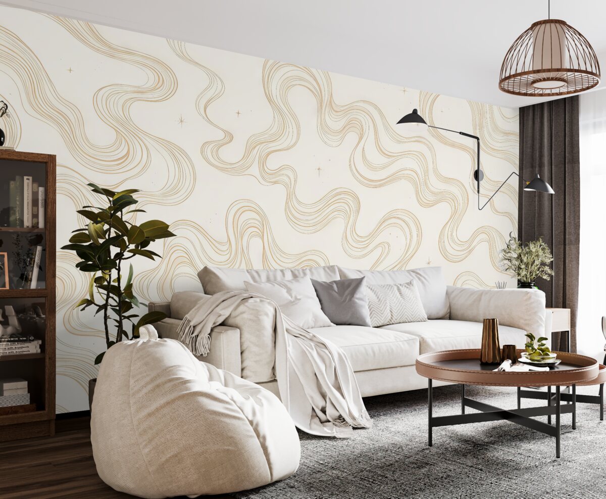 Fototapeta Stylowe kręgi na jasnym płótnie.