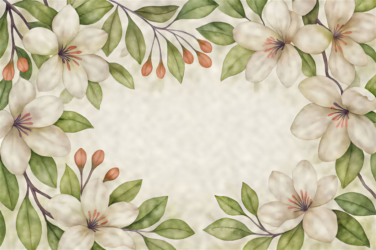 Fototapeta wielkie kwiaty magnolii na jasnym tle z fakturą