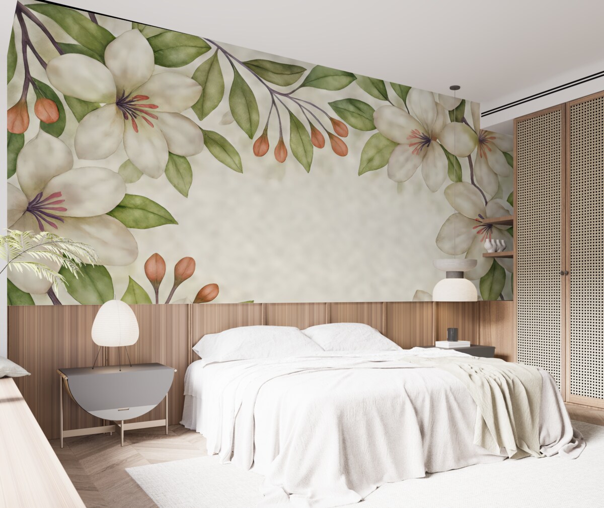 Fototapeta wielkie kwiaty magnolii na jasnym tle z fakturą