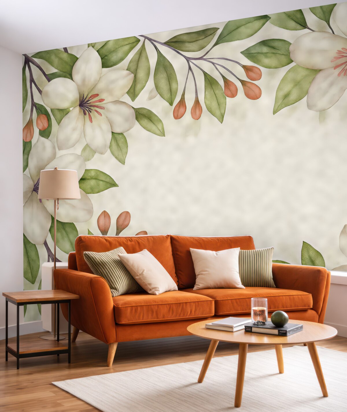 Fototapeta wielkie kwiaty magnolii na jasnym tle z fakturą