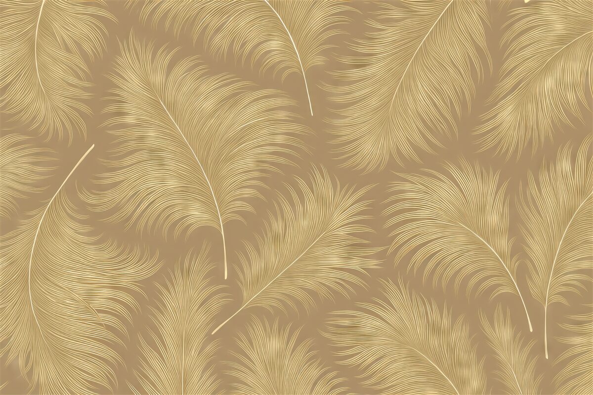 Fototapeta Tapeta roślinna z wyraźnym białym konturem tropikalnych liści na brązowo-czerwonym tle.