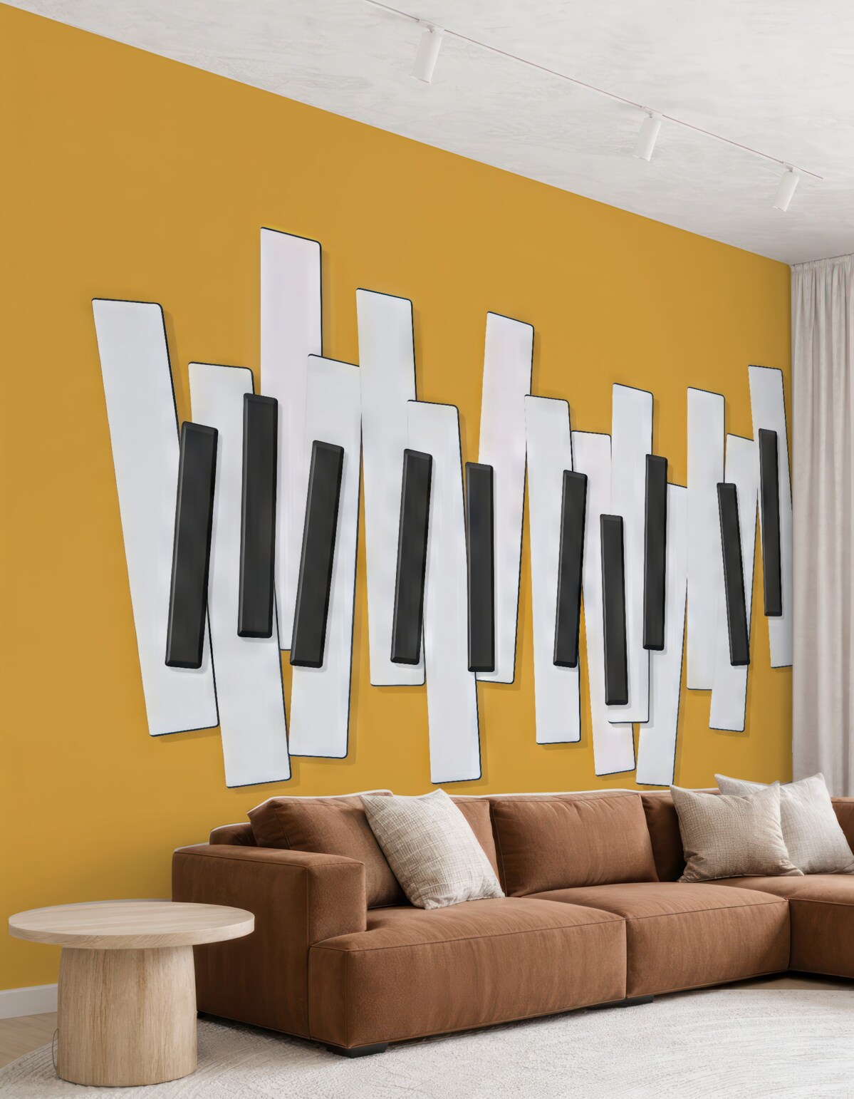 Fototapeta Klawisze pianina, czarne, białe, złote.