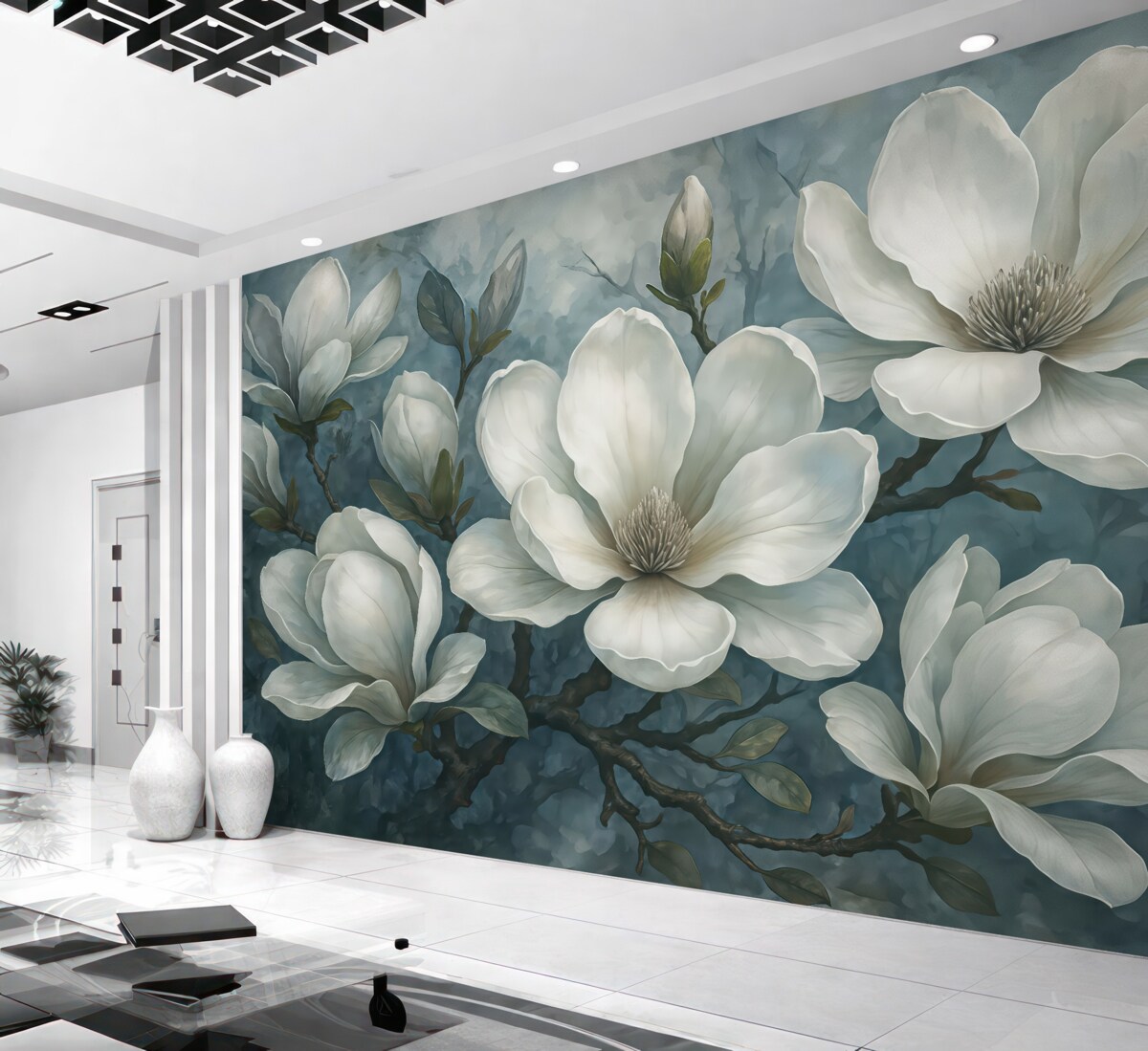 Fototapeta Białe magnolie.